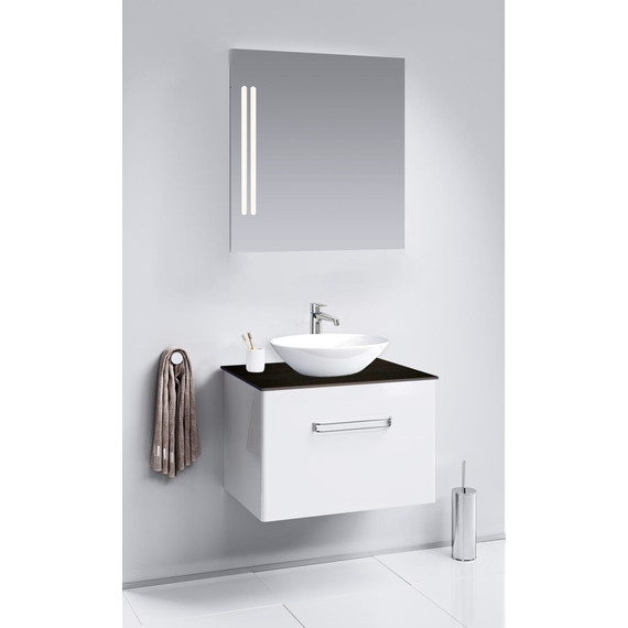 Тумба подвесная со столешницей Aqwella Нео 80 см Neo.01.08/1/31588, белый/черный - фото 2