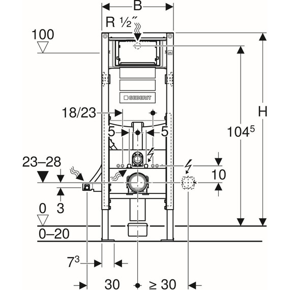 Инсталляция для подвесного унитаза Geberit Duofix UP 320 111.350.00.5 - фото 3