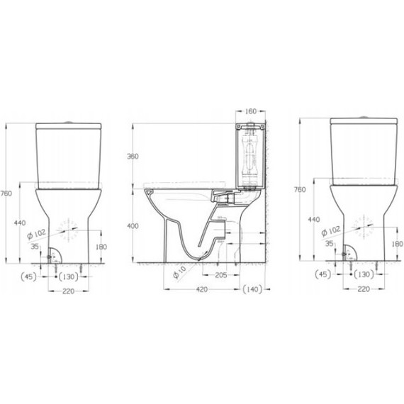 Унитаз-компакт Roca Debba Round Rimless 34299P00Y - фото 5
