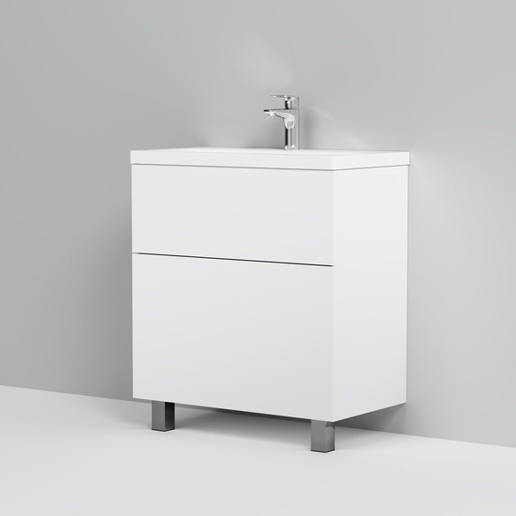 Тумба напольная с раковиной AM.PM Gem 75 см M90FSX07522WG32, белый, Цвет фасада: белый - фото, картинка 5 Тумба напольная с раковиной AM.PM Gem 75 см M90FSX07522WG32, белый, Цвет фасада: белый - фото 5