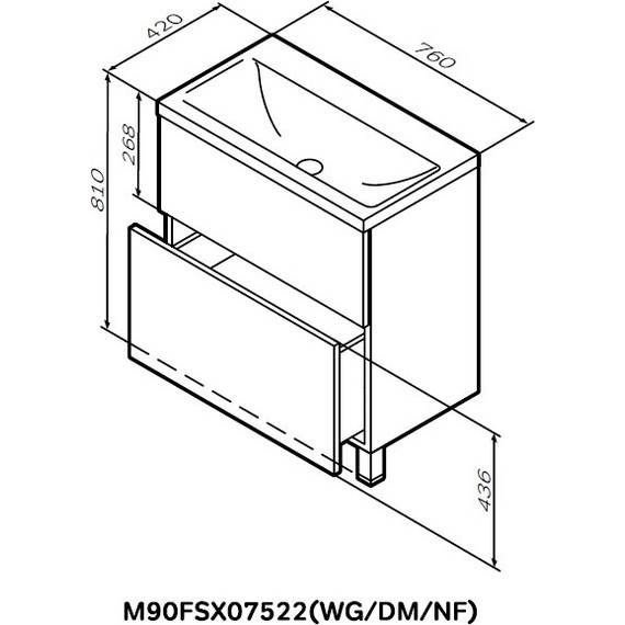 Тумба напольная с раковиной AM.PM Gem 75 см M90FSX07522WG32, белый, Цвет фасада: белый - фото, картинка 11 Тумба напольная с раковиной AM.PM Gem 75 см M90FSX07522WG32, белый, Цвет фасада: белый - фото 11