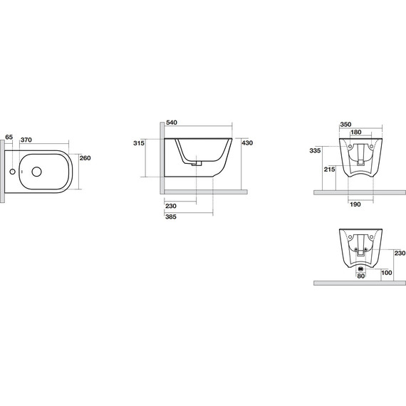 Биде подвесное Kerasan Tribeca 512530, белый матовый - фото 4