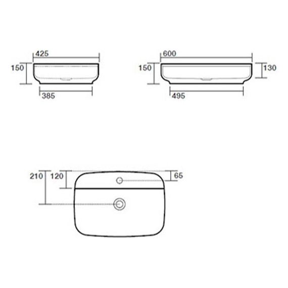Раковина-чаша Kerasan Tribeca 60 см 514001*1 - фото 6
