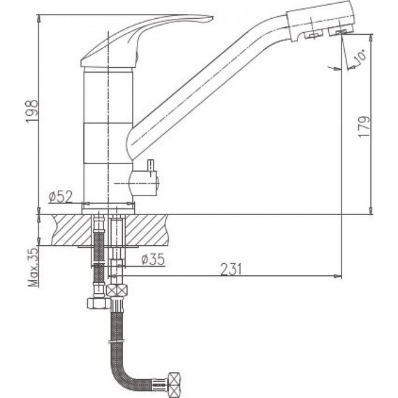 Смеситель для кухни Haiba HB4321-5, сатин - фото 2