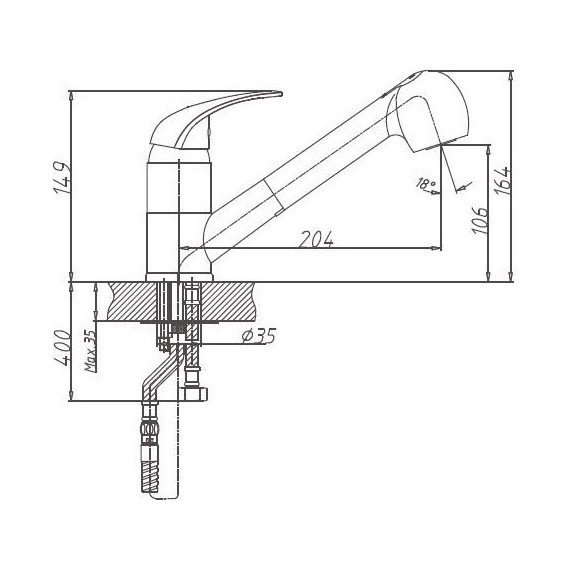 Смеситель для кухни Haiba HB6003 - фото 2