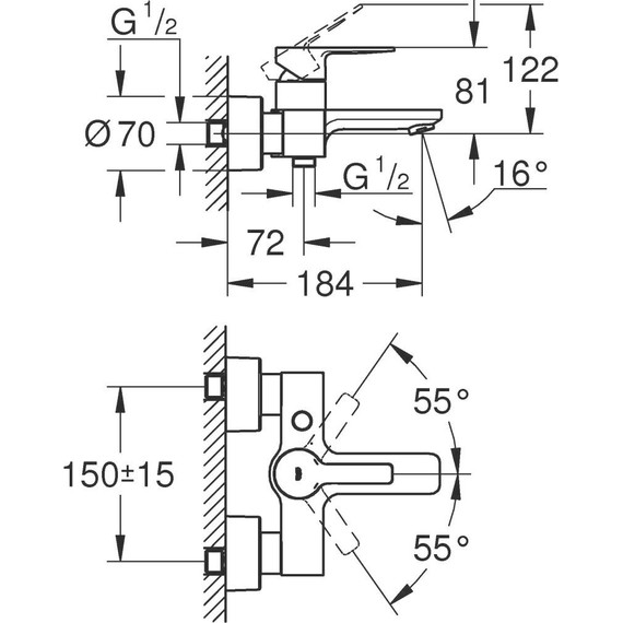 Смеситель для ванны Grohe Lineare New 33849001 - фото 2