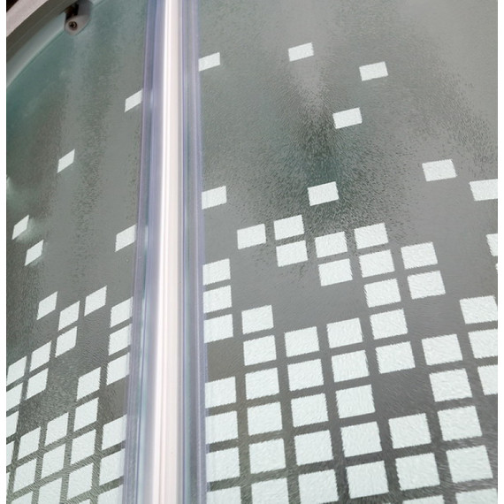 Душевая кабина Deto L910 100х100 см, хром/узор (безсиликоновая сборка) - фото 9