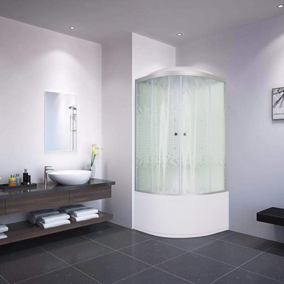 Душевая кабина Deto L910 100х100 см, хром/узор (безсиликоновая сборка) - фото 14