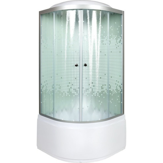 Душевая кабина Deto L910 100х100 см, хром/узор (безсиликоновая сборка) - фото 2