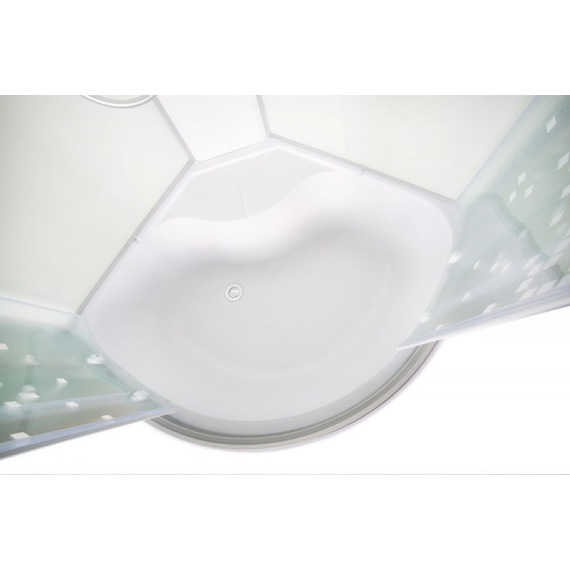 Душевая кабина Deto L910 100х100 см, хром/узор (безсиликоновая сборка) - фото 4