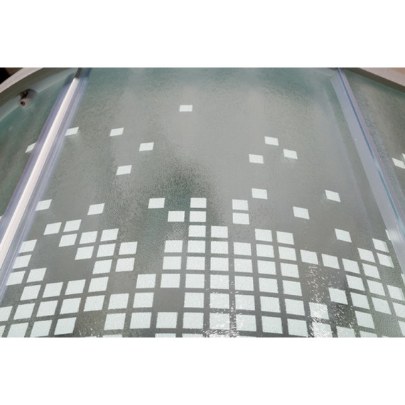 Душевая кабина Deto L910 100х100 см, хром/узор (безсиликоновая сборка) - фото 8