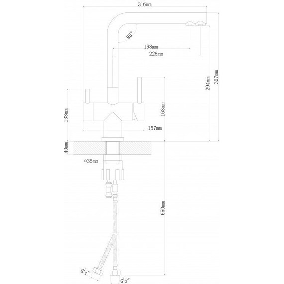 Смеситель для кухни Florentina Арес FL 333.19H.2123.107, песочный, Цвет производителя: песочный - фото 3