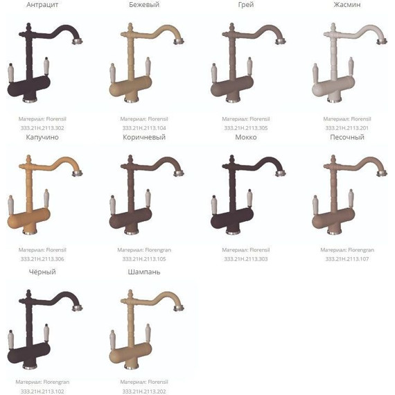 Смеситель для кухни Florentina Ария FL 333.21H.2113.303, мокко, Цвет производителя: мокко - фото 2