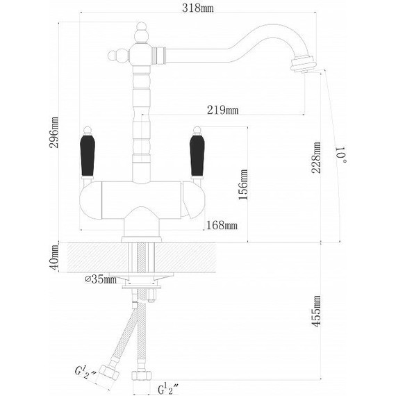 Смеситель для кухни Florentina Ария FL 333.21H.2113.104, бежевый, Цвет производителя: бежевый - фото 3