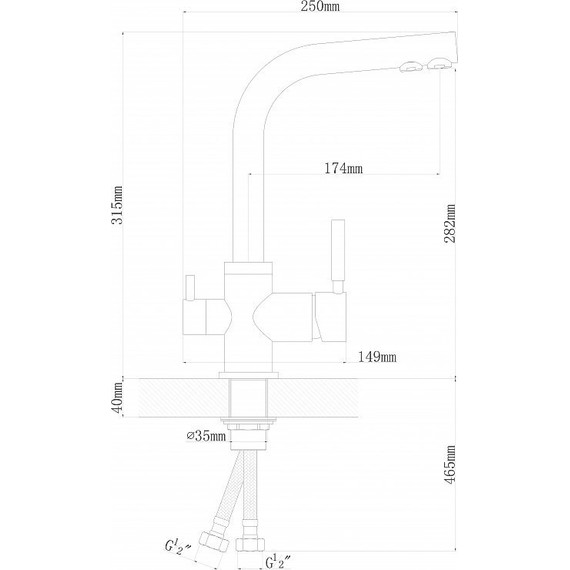 Смеситель для кухни Dr.Gans Акцент DG 339.06H.2123.406, терракота, Цвет производителя: терракота - фото 3