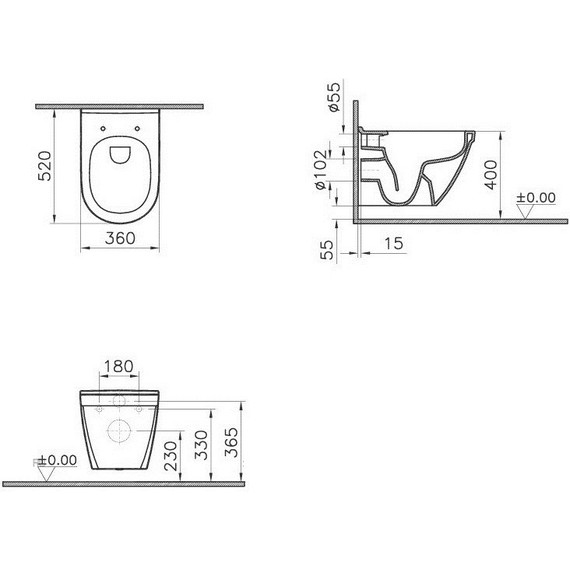 Унитаз подвесной безободковый Vitra S50 7740B003-0075 - фото, картинка 7 Унитаз подвесной безободковый Vitra S50 7740B003-0075 - фото 7