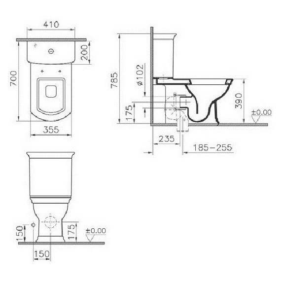 Унитаз-компакт VITRA SERENADA 9722B003-7204 с крышкой деревянной - фото 3