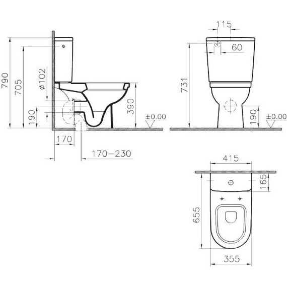 Унитаз-компакт Vitra Form 300 9729B003-7200 с крышкой микролифт - фото 3