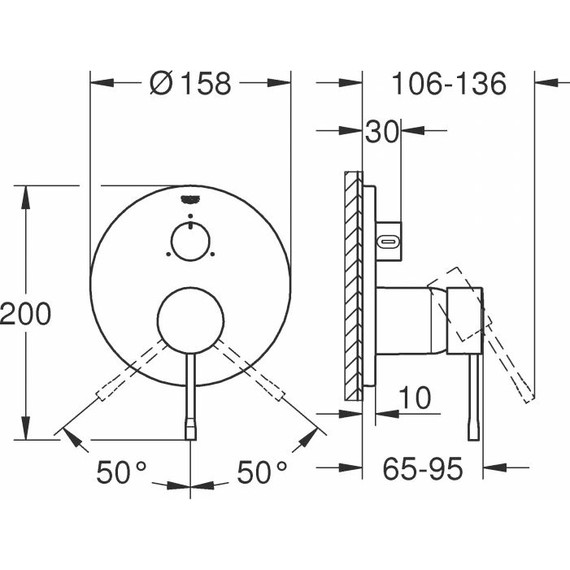 Смеситель для ванны Grohe Essence New 24092001 - фото, картинка 4 Смеситель для ванны Grohe Essence New 24092001 - фото 4
