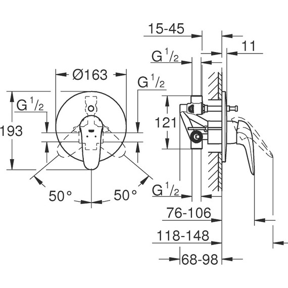 Смеситель для ванны Grohe Eurostyle 2015 Solid 23730003 - фото 2