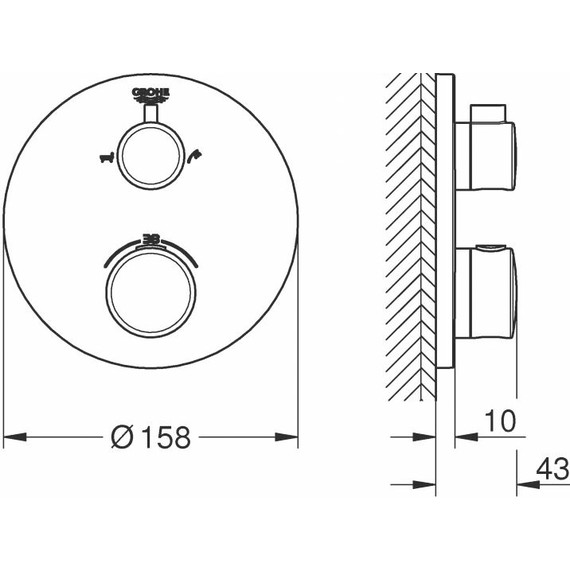 Смеситель для ванны с термостатом Grohe Grohtherm 24077000 - фото 3