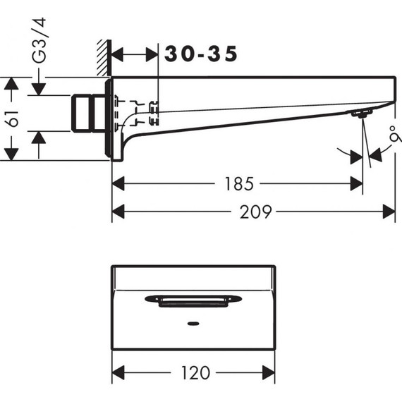 Излив для ванны Hansgrohe Metropol 32543700, белый - фото 2