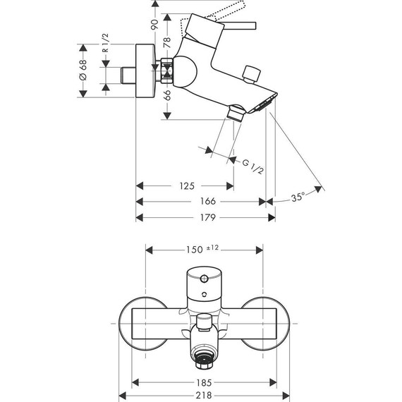 Смеситель для ванны Hansgrohe Talis S2 32440000 - фото 4