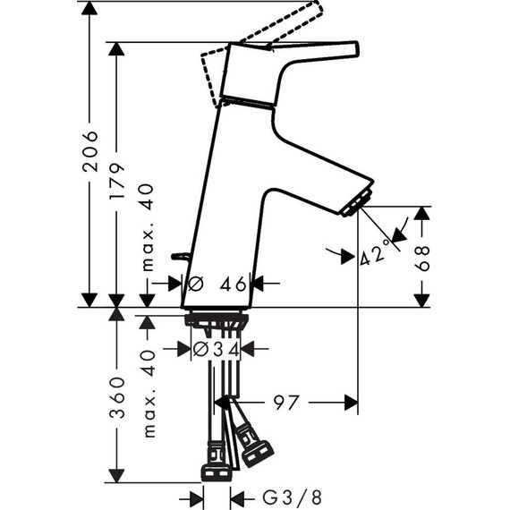 Смеситель для раковины Hansgrohe Talis S 80 72010000 - фото 6