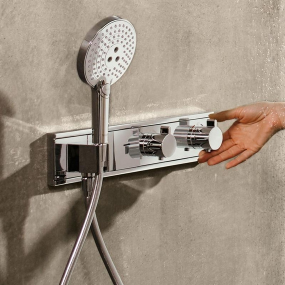 Смеситель для душа с термостатом Hansgrohe RainSelect 15355400, белый/хром - фото 2