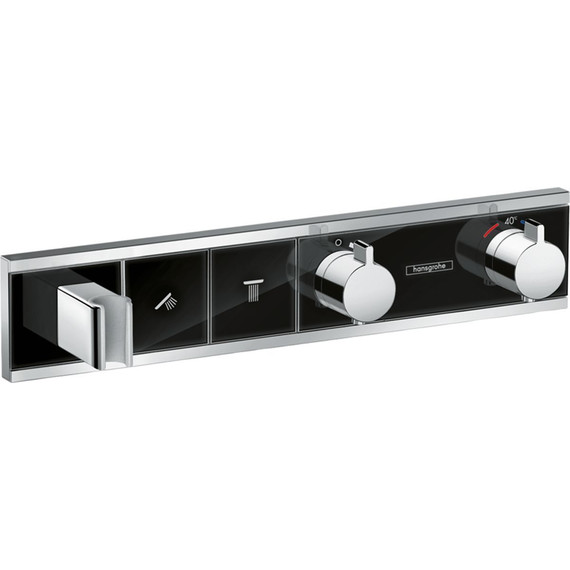 Смеситель для душа с термостатом Hansgrohe RainSelect 15355600, черный/хром - фото 