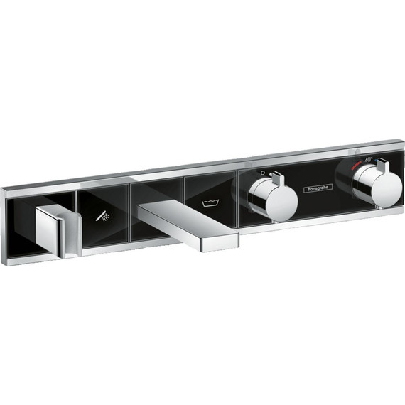 Смеситель для ванны с термостатом Hansgrohe RainSelect 15359600, черный/хром - фото 