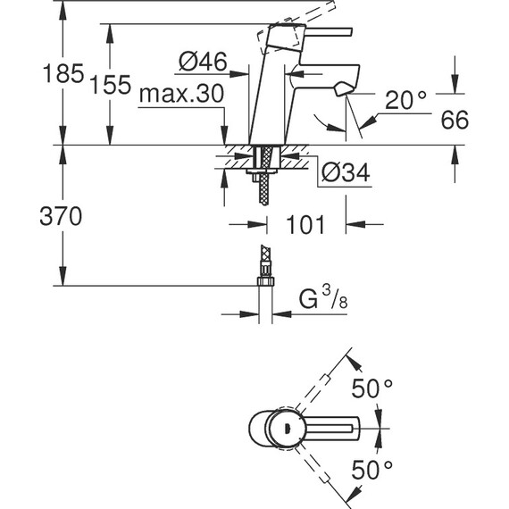Смеситель для раковины Grohe Concetto 3224010E - фото 4