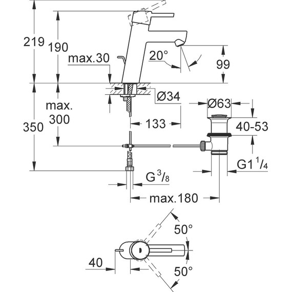 Смеситель для раковины Grohe Concetto 23450001 - фото 5
