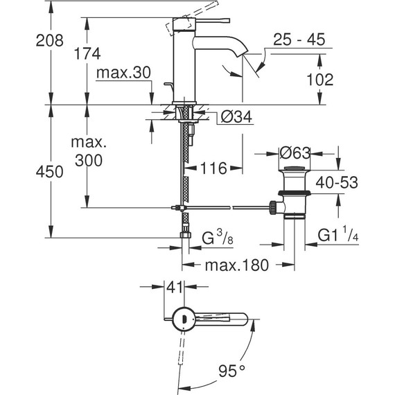Смеситель для раковины Grohe Essence New 23591001 - фото 4