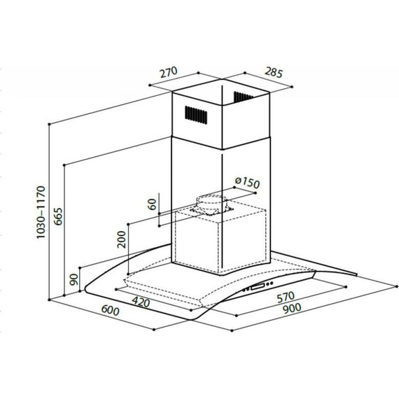 Вытяжка Lex Paris Isola 900 Inox CHAT000022 (прозрачное стекло) - фото 5
