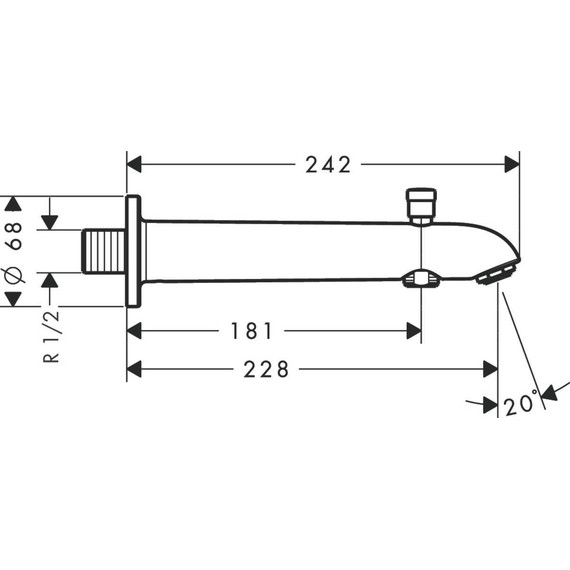 Излив для ванны Hansgrohe E 228 13424000 - фото 2