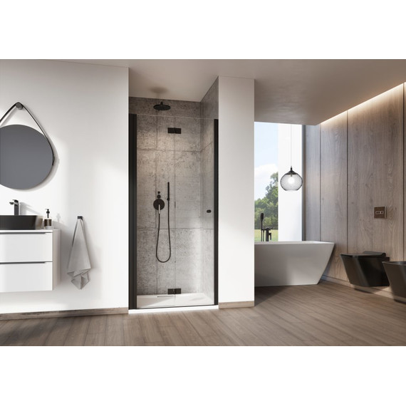 Душевая дверь Radaway Nes 8 Black DWB 90 см 10079090-54-01L (стекло 8 мм), черный/прозрачное - фото 2