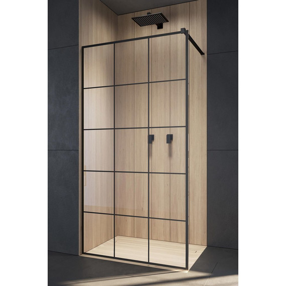 Душевая перегородка Radaway Modo X Black II Factory 55х200 см 389255-54-55 (стекло 10 мм), черный/прозрачное - фото 
