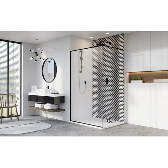 Душевая перегородка Radaway Modo X Black II Frame 50х200 см 389254-54-56 (стекло 10 мм), черный/прозрачное - фото 2