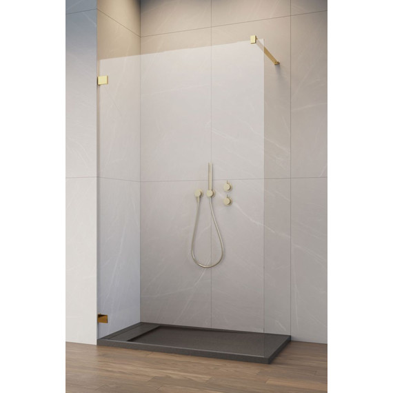 Душевая перегородка Radaway Essenza Pro Gold Walk-in 135х200 см 10103135-09-01, золото/прозрачное - фото 