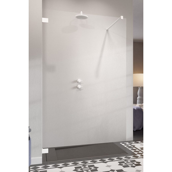 Душевая перегородка Radaway Essenza Pro White Walk-in 100х200 см 10103100-04-01, белый/прозрачное - фото 