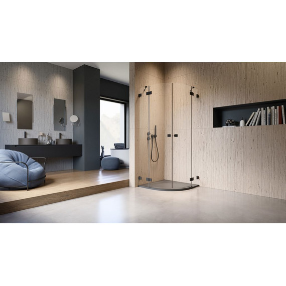 Душевое ограждение Radaway Essenza Pro Black PDD 100х100 см, черный/прозрачное - фото 2