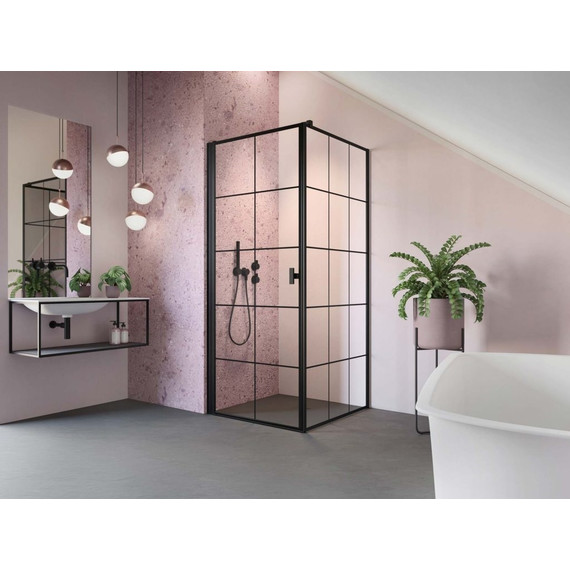 Душевое ограждение Radaway Nes 8 Black KDJ I Factory + S1 80х100 см L (стекло 8 мм), черный/прозрачное - фото 2