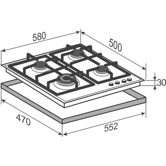 Газовая варочная поверхность Zigmund & Shtain GN 128.61 B - фото 4