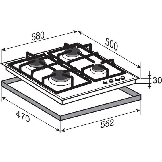 Газовая варочная поверхность Zigmund & Shtain G 12.6 X - фото 3