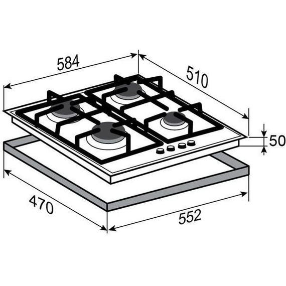 Газовая варочная поверхность Zigmund & Shtain MN 175.61 B (чёрное стекло) - фото 5
