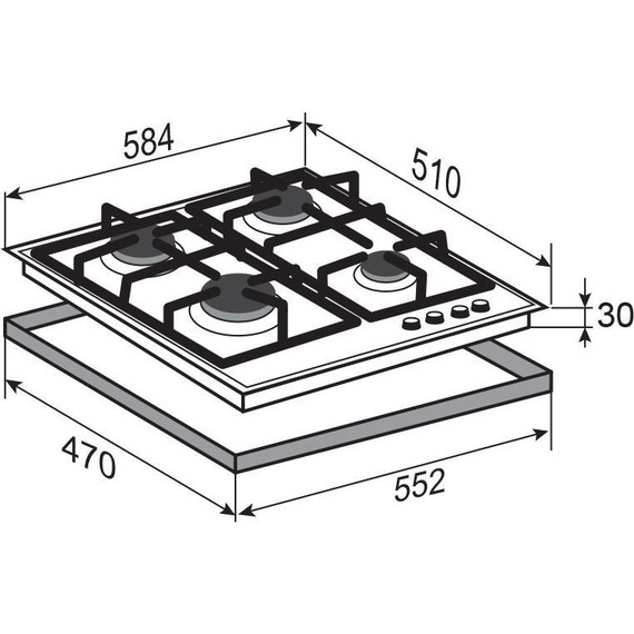 Газовая варочная поверхность Zigmund & Shtain MN 197.61 W (белый стекло) - фото 5