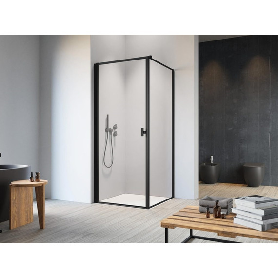 Душевое ограждение Radaway Nes 8 Black KDJ I Frame + S1 100х80 см L (стекло 8 мм), черный/прозрачное - фото 2
