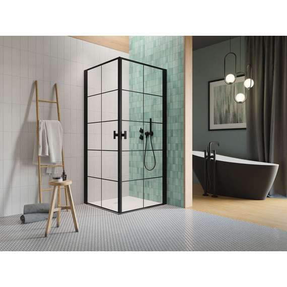 Душевое ограждение Radaway Nes Black KDD I Factory 80х80 см, черный/прозрачное - фото 2