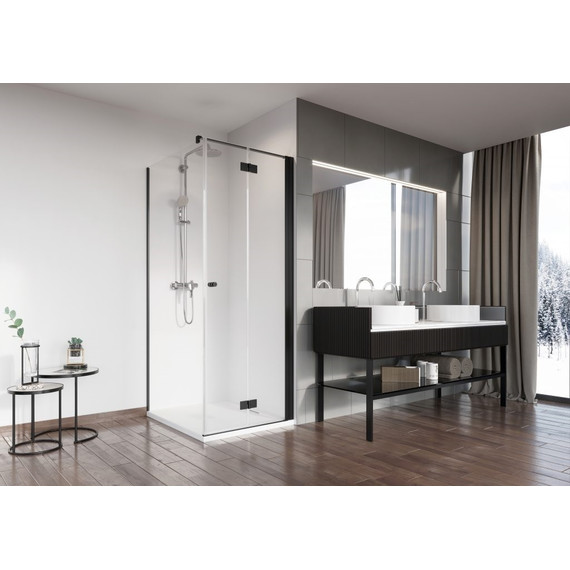 Душевое ограждение Radaway Nes Black KDJ B + S 90х90 см R, черный/прозрачное - фото 2